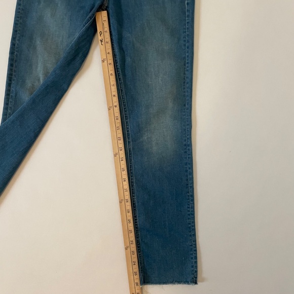 MOTHER Mid Rise Dazzler Ankle Fray Jeans Birds of Paradise Blue Denim Size 27 - Picture 5 of 12